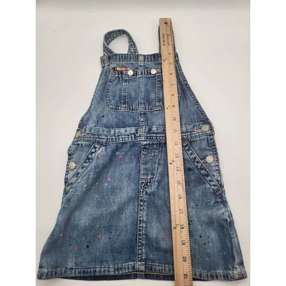 Polo Ralph Lauren Girls Denim Paint Splash Overall Dress SZ 5 - Picture 6 of 9